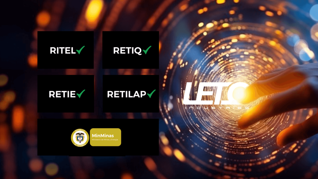 certificaciones industriales, cumplimiento normativo, RETIQ, RETIE, RETILAP, RITEL, MinMinas, seguridad eléctrica, eficiencia energética, asesoría técnica, productos certificados, normativas industriales